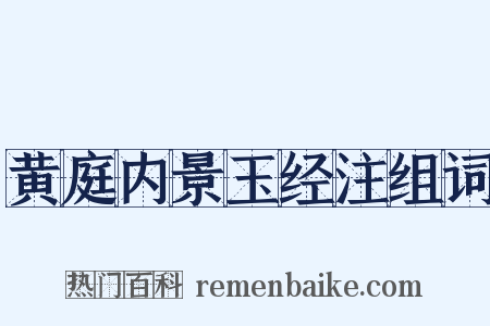 黄庭内景玉经注组词是什么意思的图片